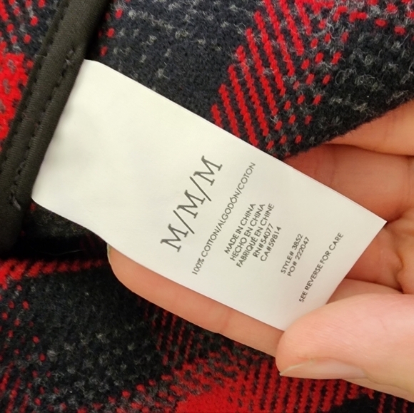 Cabi Red Buffalo Plaid Evermore Inspired Flannel Blazer Peacoat M - Picture 7 of 7